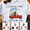 Personalized Red Truck Dog Christmas The Most Wonderful Time T Shirt NB244 87O36 1