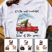 Personalized Red Truck Dog Christmas The Most Wonderful Time T Shirt NB244 87O36 thumb 1