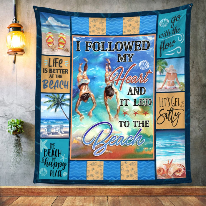 My Heart Led To The Beach Fleece Blanket JN262 67O57 1