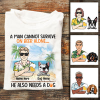 Personalized Dog Dad Beach T Shirt JL22 30O57 thumb 1