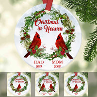 Personalized Christmas In Heaven Memorial Mom Dad Ornament SB231 30O58 thumb 1