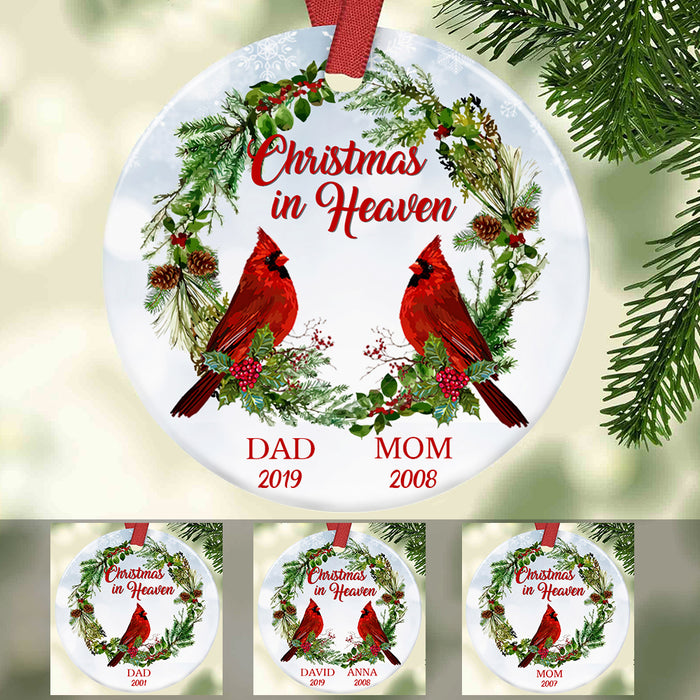 Personalized Christmas In Heaven Memorial Mom Dad Ornament SB231 30O58