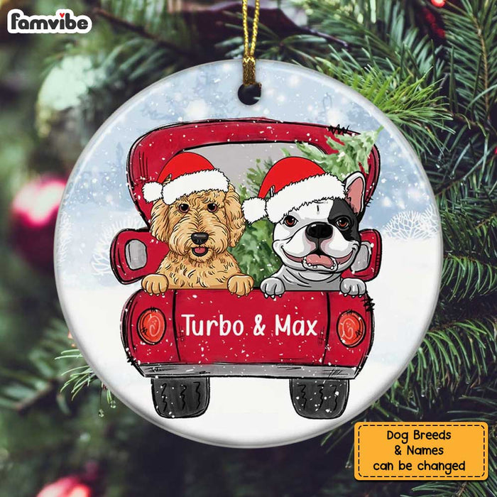 Personalized Dog Christmas Circle Ornament SB301 81O34 1