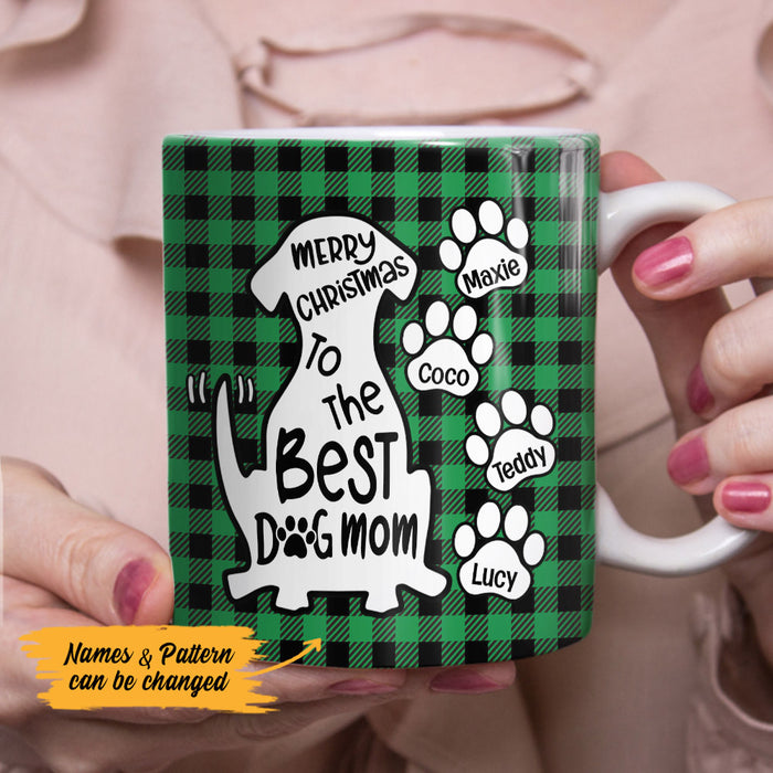 Merry Christmas To The Best Dog Mom, Personalized Mug, Christmas