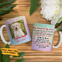 Personalized Dog Cat Loss Memorial Left Paw Prints On My Heart Mug NB201 87O36 thumb 1