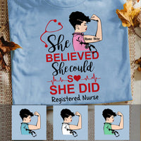 Personalized Nurse Woman She Believe She Could T Shirt MR51 95O53 thumb 1