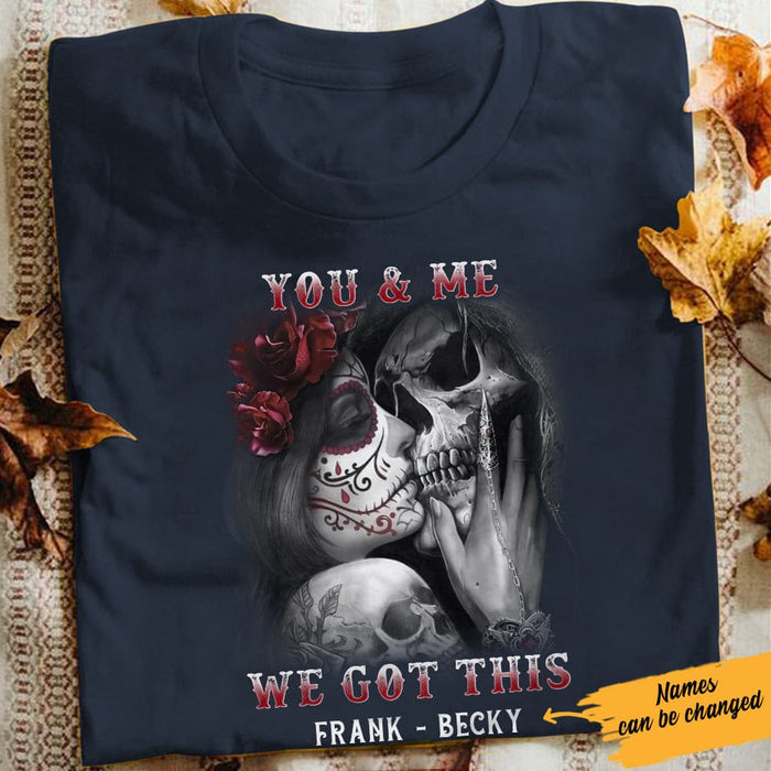 Personalized Skull Husband & Wife T Shirt JN167 95O61 1
