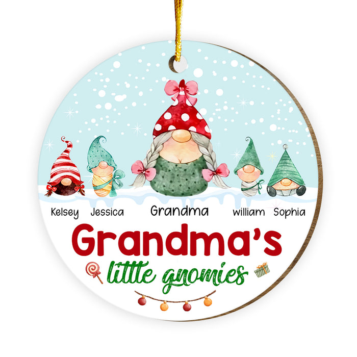 Personalized Gift For Grandma Little Gnomies Circle Ornament 29399 1