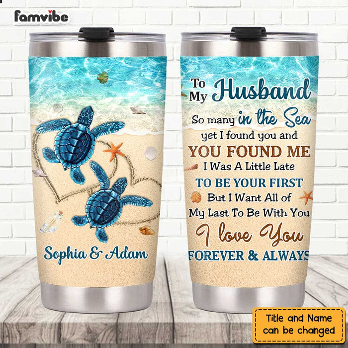 Personalized Husband Turtle Beach Steel Tumbler JL54 85O47 1