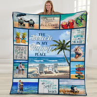 Beach Happy Place Fleece Blanket JN301 65O47 thumb 1