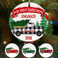 Personalized Red Truck Our First Christmas Couple Ornament OB171 67O36 thumb 1
