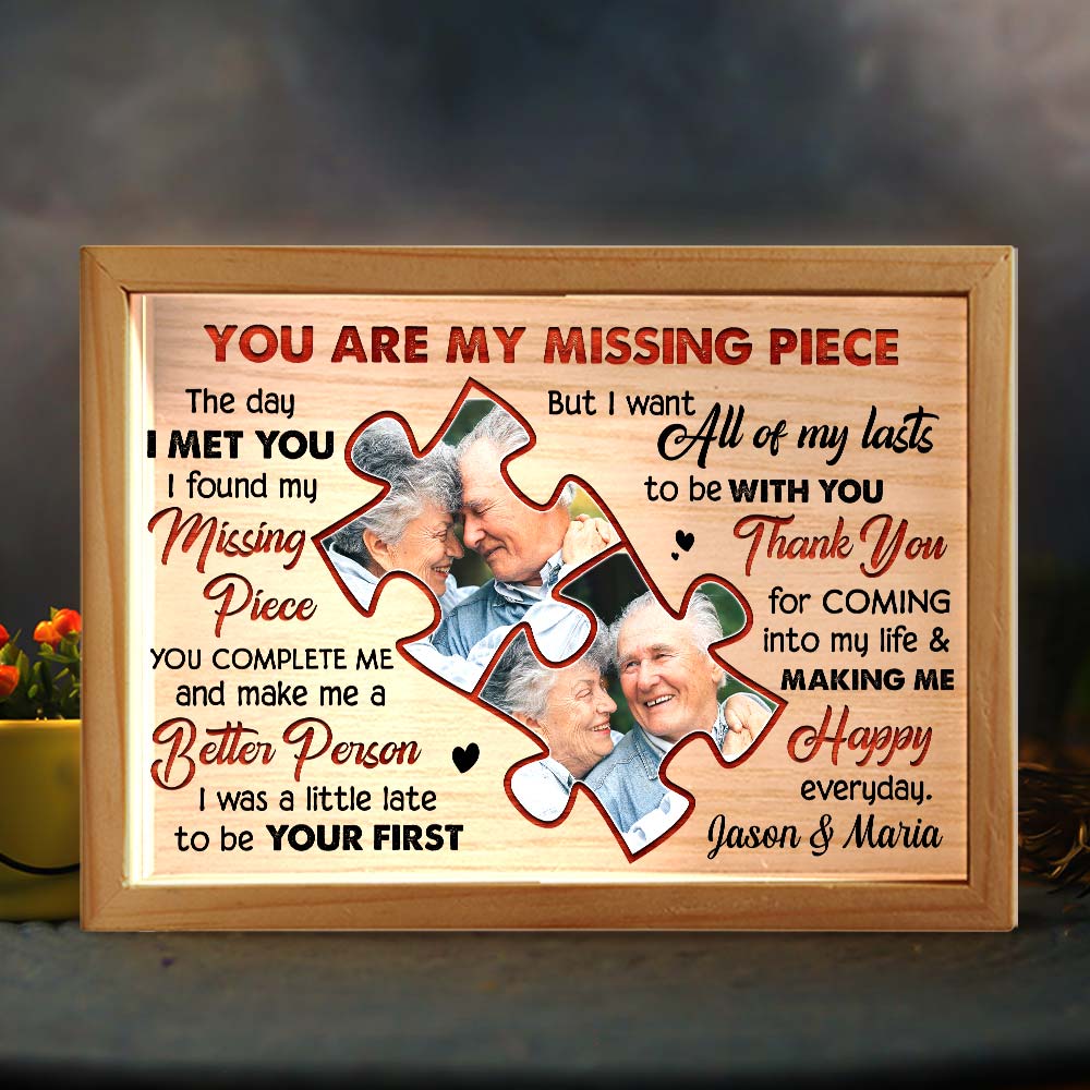 Personalized Couple Gift  My Missing Piece Picture Frame Light Box 31386 Primary Mockup