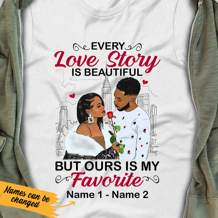 Personalized BWA Couple Love Story T Shirt AG311 30O53 1