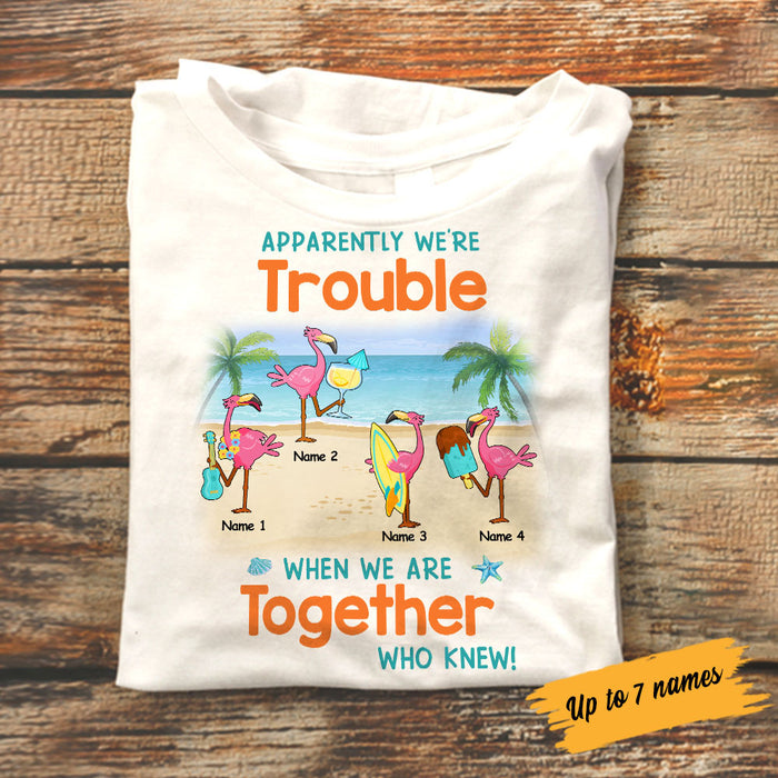 Personalized Friends Flamingos On Beach T Shirt JN113 30O58 1