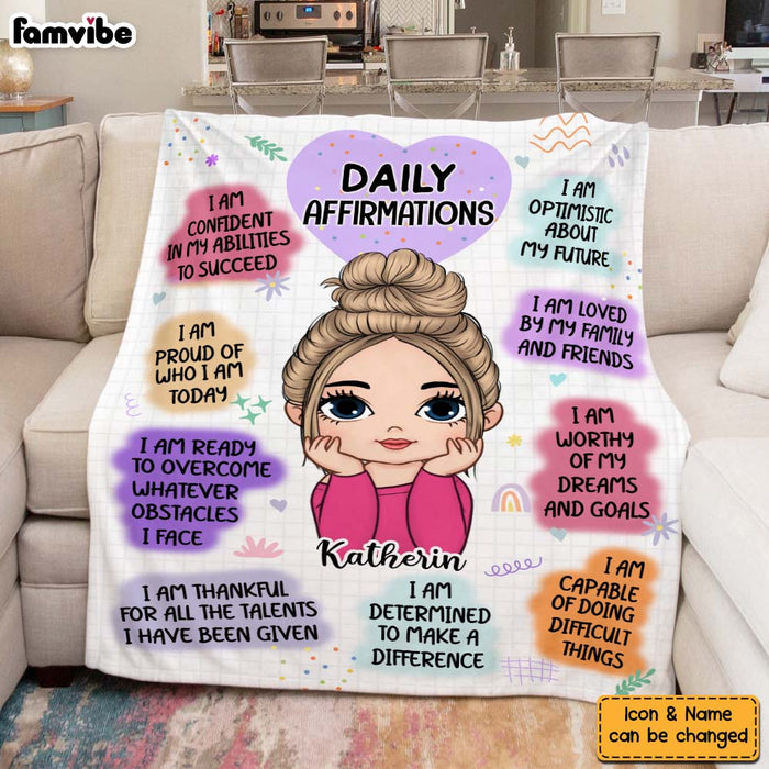 Personalized Inspiring Gift For Granddaughter Daily Affirmations Blanket 31349 1
