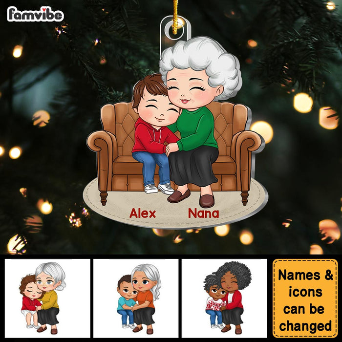 Personalized Gift For Grandson Hugging Grandma Ornament 30532 1