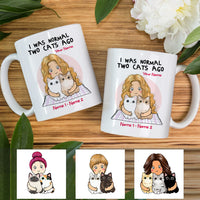 Personalized Cat I Was Normal Mug JR231 30O53 thumb 1