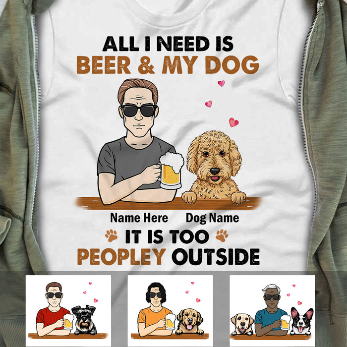 Personalized Dog Dad Too Peopley T Shirt AP201 81O34 1