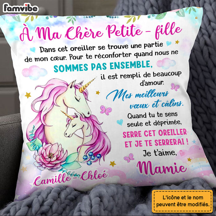Personalized Gift For Granddaughter French Unicorn Pillow 30167 1