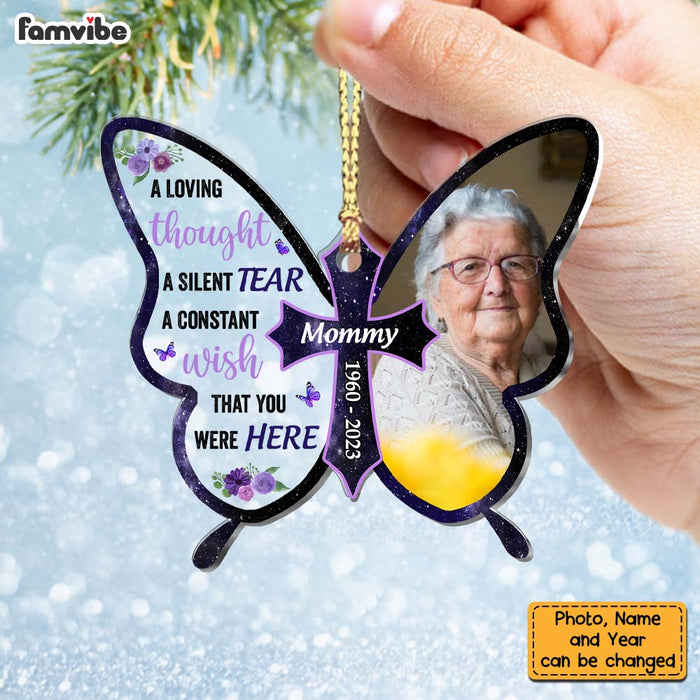 Personalized Memorial Butterfly A Loving Thought A Silent Tear Ornament 30035 1
