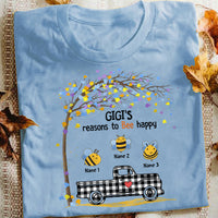 Personalized Bee Happy Mom Grandma T Shirt MR292 65O57 thumb 1