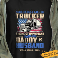 Personalized Trucker Dad & Husband T Shirt JN192 95O57 thumb 1