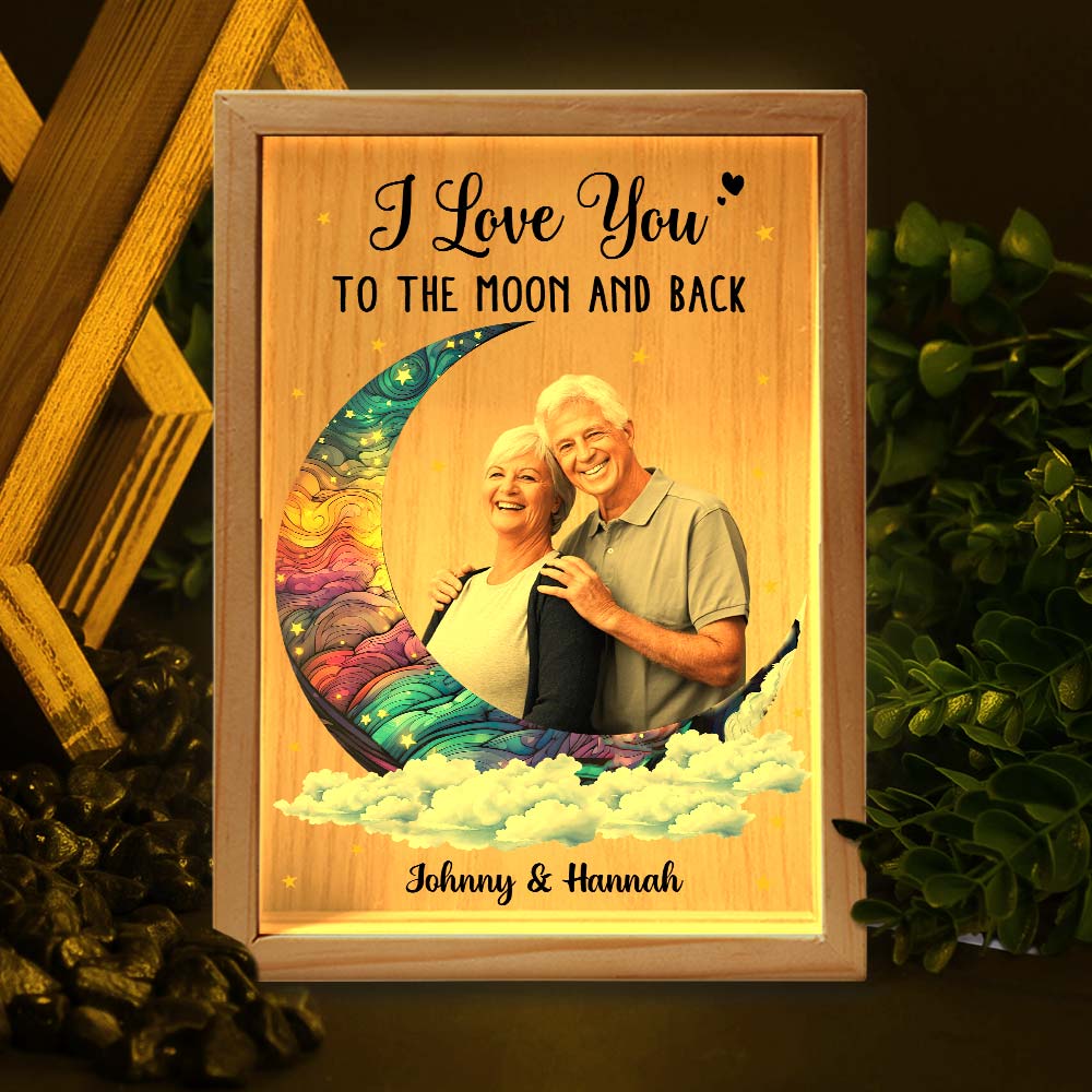 Personalized Couple Gift I Love You To The Moon And Back Picture Frame Light Box 31308 Primary Mockup