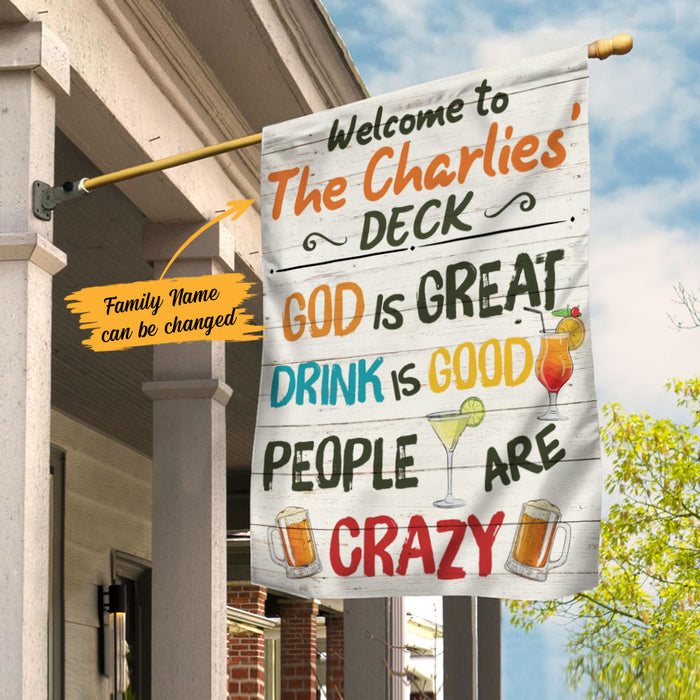 Personalized People Are Crazy On Deck Gardening Flag AG203 73O58 1