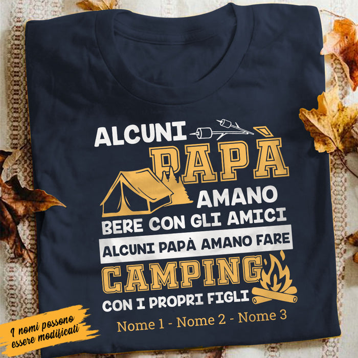 Personalized Dad Camping  Papà Nonno Italian T Shirt AP1411 30O58 1