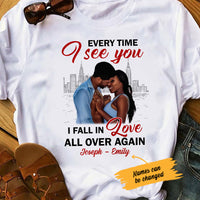 Personalized I Fall In Love Again BWA Couple T Shirt AG271 29O47 thumb 1