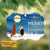 Personalized Dog Watching Santa Christmas Benelux Ornament NB147 81O53 thumb 1