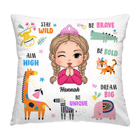 Personalized Affirmations Gift For Granddaughter Stay Wild Safari Animals Pillow 31750 thumb 1