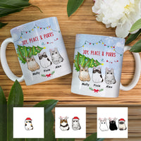 Personalized Joy Peace Purrs Cat Christmas Mug OB223 30O57 thumb 1