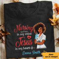 Personalized Jesus Nurse Melanin T Shirt JN211 65O57 thumb 1