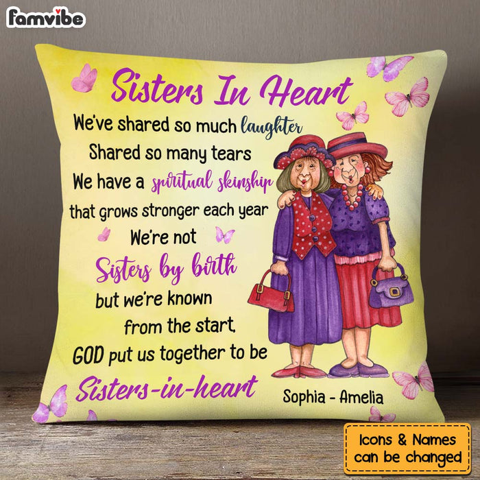 Personalized Gift For Friends Sisters In Heart Pillow 30857 1