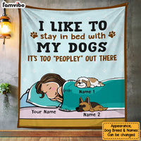 Personalized Stay In Bed With My Dog Blanket  JR51 29O47 thumb 1