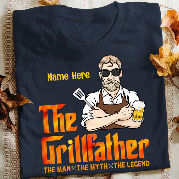 The Grillfather and Grilling Tools American Flag Gift Set of BBQ Themed Kitchen  Towels for Dad Men Who Love Grilling BBQ Grill Cooking 