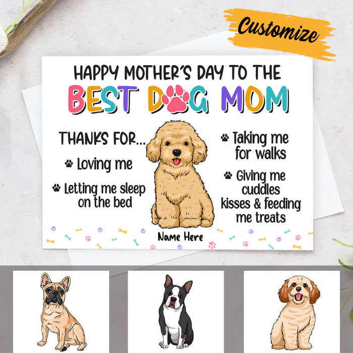 Dog Mothers Day Card Mother's Day Card From the Dog, Dog Mom Card