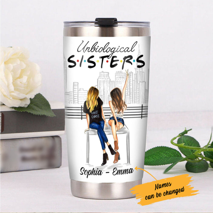 Personalized Not Sisters By Blood Girl Friends Steel Tumbler AG61 28O53 1