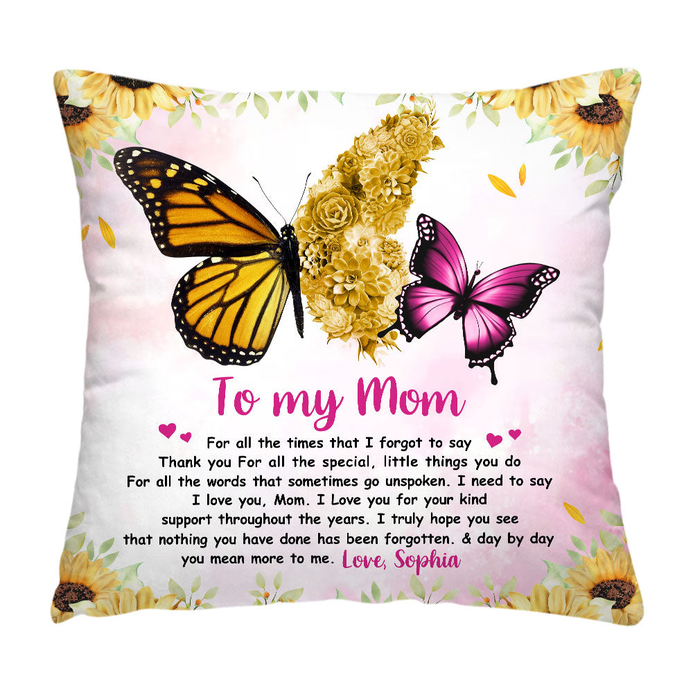 Personalized To My Mom Love You For Your Kind Support Pillow 32160 Primary Mockup