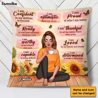 Personalized Daughter Granddaughter Daily Positive Affirmations Motivational Pillow 22704 thumb 1