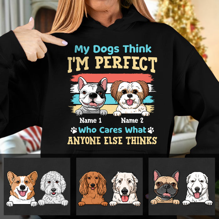 Personalized My Dog Thinks Im Perfect Hoodie DB11 67O47 1
