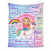 Personalized Gift For Granddaughter Inspirational Unicorn Affirmation Blanket 31404 1