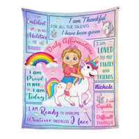 Personalized Gift For Granddaughter Inspirational Unicorn Affirmation Blanket 31404 thumb 1