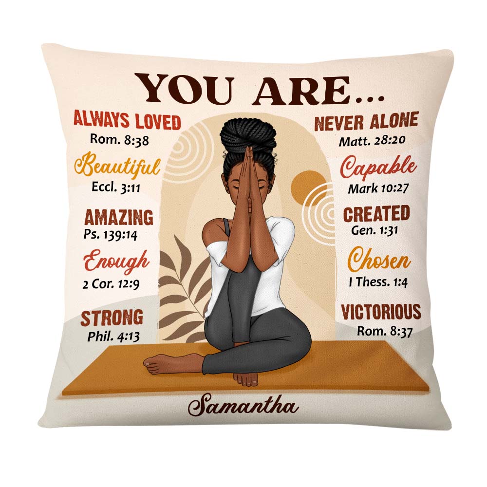 Personalized Daughter Yoga Girl You Are Beautiful Pillow DB292 58O47 Primary Mockup