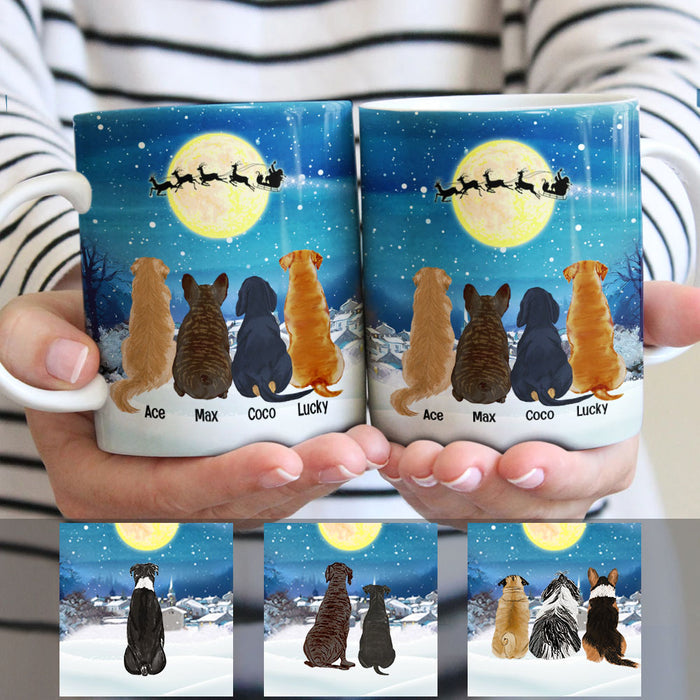 Personalized Dog Christmas Watching Santa Mug OB263 81O53 1