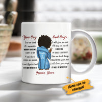 Personalized Daughter BWA God Says Mug SB72 65O34 thumb 1