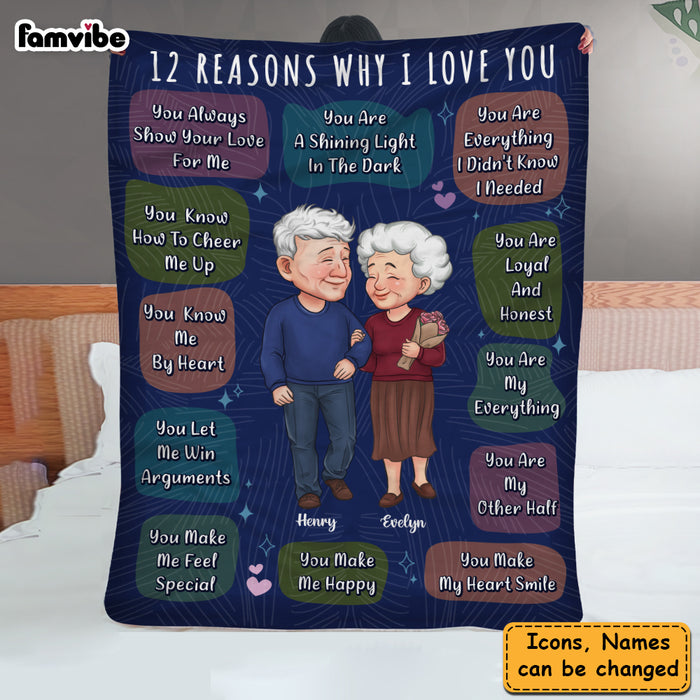 Personalized 12 Reasons Why I Love You Couple Blanket 30713 1
