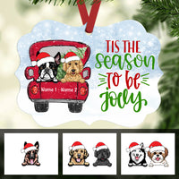 Personalized Dog Christmas Red Truck Benelux Ornament NB124 81O34 thumb 1