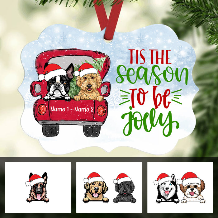 Personalized Dog Christmas Red Truck Benelux Ornament NB124 81O34 1